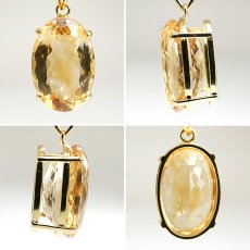 画像2: シトリン ペンダントトップ オーバルカット SV925 ブラジル産 【一点物】 citrine 11月誕生石 黄水晶 天然石 パワーストーン カラーストーン (2)