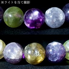 画像3: ミックスマイカ 8.5mm ブレスレット ブラジル産 【一点もの】 mixed mica マイカ 雲母 マルチカラー パープル 鉱物 浄化 お守り パワーストーン 天然石 パワーストーン (3)