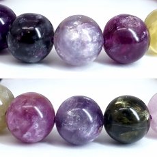 画像2: ミックスマイカ 11mm ブレスレット ブラジル産 【一点もの】 mixed mica マイカ 雲母 マルチカラー パープル 鉱物 浄化 お守り パワーストーン 天然石 パワーストーン (2)