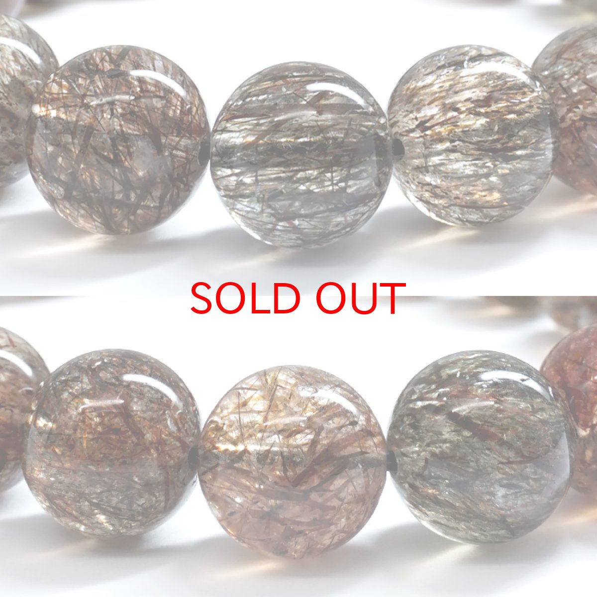 画像2: スーパールチル 13mm ブレスレット ブラジル産 【一点もの】 フォリエーテッドマイカインクォーツ Super rutile マイカ 雲母 鉱物 浄化 お守り パワーストーン 天然石 パワーストーン (2)
