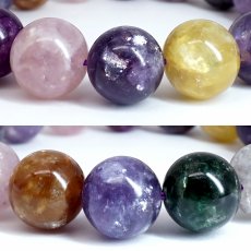 画像2: ミックスマイカ 13mm ブレスレット ブラジル産 【一点もの】 mixed mica マイカ 雲母 マルチカラー パープル 鉱物 浄化 お守り パワーストーン 天然石 パワーストーン (2)