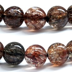 画像2: スーパールチル 8mm ブレスレット ブラジル産 【一点もの】 フォリエーテッドマイカインクォーツ Super rutile マイカ 雲母 鉱物 浄化 お守り パワーストーン 天然石 パワーストーン (2)