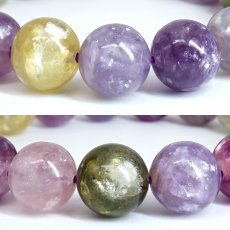 画像2: ミックスマイカ 12mm ブレスレット ブラジル産 【一点もの】 mixed mica マイカ 雲母 マルチカラー パープル 鉱物 浄化 お守り パワーストーン 天然石 パワーストーン (2)