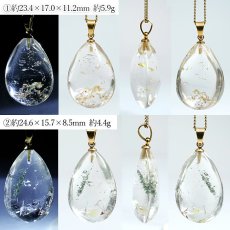 画像2: ガーデンクォーツ ペンダントトップ ドロップ ブラジル産 【 一点物 】 Garden Quaetz ステンレス 日本製 天然石 パワーストーン カラーストーン (2)
