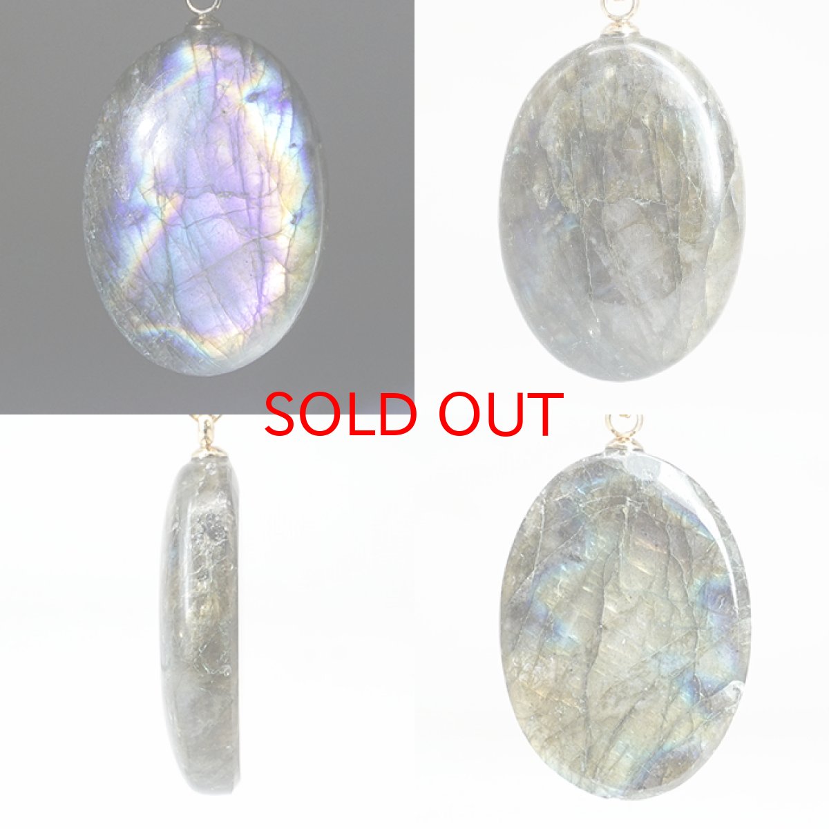 画像2: 【SALE 20%OFF】 ゴールデンラブラドライト ペンダントトップ マダガスカル産 【一点もの】ステンレス Labradorite 曹灰長石 楕円形 天然石 パワーストーン カラーストーン (2)