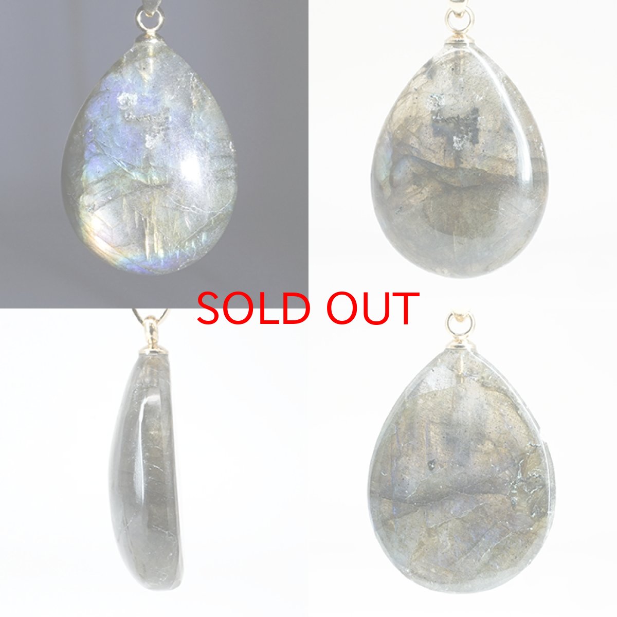画像2: 【20%OFFセール】 ゴールデンラブラドライト ペンダントトップ ドロップ マダガスカル産 【一点もの】ステンレス Labradorite 亜灰長石 天然石 パワーストーン カラーストーン (2)
