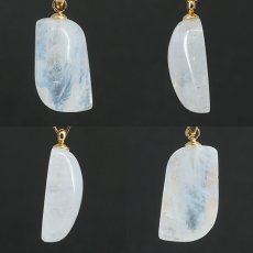 画像2: ブルームーンストーン ペンダントトップ 変形 スリランカ産 【一点もの】ステンレス Blue Moonstone 6月誕生石 天然石 パワーストーン (2)