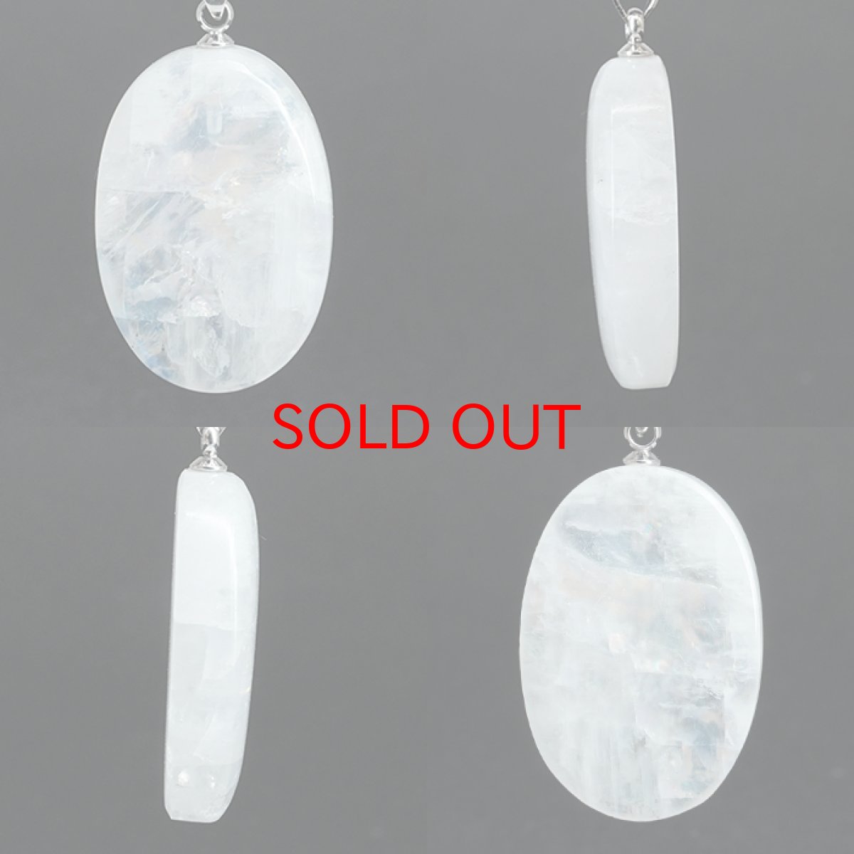 画像2: ロイヤルブルームーンストーン ペンダントトップ 楕円形 スリランカ産 【一点もの】ステンレス Royal Blue Moonstone 6月誕生石 天然石 パワーストーン (2)