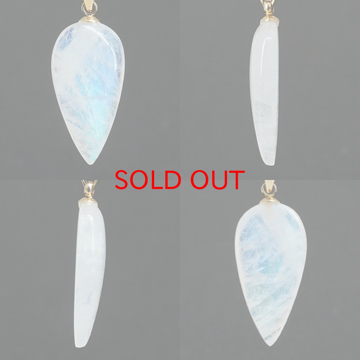 画像2: ブルームーンストーン ペンダントトップ 逆ドロップ形 スリランカ産 【一点もの】ステンレス Blue Moonstone 6月誕生石 天然石 パワーストーン (2)