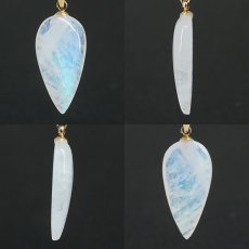 画像2: ブルームーンストーン ペンダントトップ 逆ドロップ形 スリランカ産 【一点もの】ステンレス Blue Moonstone 6月誕生石 天然石 パワーストーン (2)