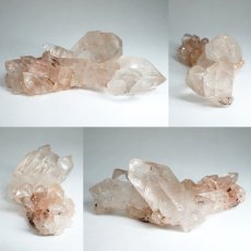 画像2: マニカラン水晶 クラスター ヒマラヤ産 【一点物】 Manikarn Quartz 原石 ピンク 水晶 クォーツ 透明度 ヒマラヤ水晶 ヒーリング 浄化 天然石 パワーストーン (2)