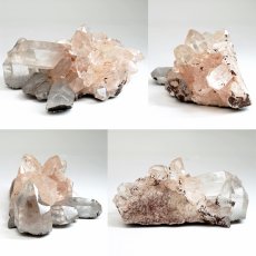 画像2: マニカラン水晶 クラスター ヒマラヤ産 【一点物】 Manikarn Quartz 原石 ピンク 水晶 クォーツ 透明度 ヒマラヤ水晶 ヒーリング 浄化 天然石 パワーストーン (2)
