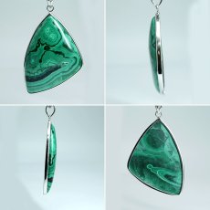 画像2: マラカイト ペンダントトップ SV925 コンゴ産【一点もの】Malachite 覆輪 フクリン 孔雀石 浄化 お守り 天然石 パワーストーン カラーストーン (2)