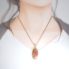 画像3: サンストーン ペンダントトップ SV925 インド産 【一点もの】 Sunstone  覆輪 フクリン 太陽 内包物 輝き 天然石 パワーストーン カラーストーン (3)