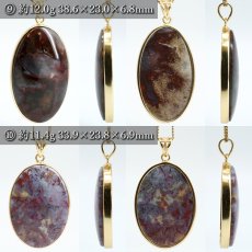 画像6: フラワージャスパー ペンダントトップ SV925 インドネシア産 【一点物】 Flower Jasper 覆輪 フクリン ジャスパー お守り 浄化 天然石 パワーストーン カラーストーン (6)