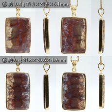 画像4: フラワージャスパー ペンダントトップ SV925 インドネシア産 【一点物】 Flower Jasper 覆輪 フクリン ジャスパー お守り 浄化 天然石 パワーストーン カラーストーン (4)