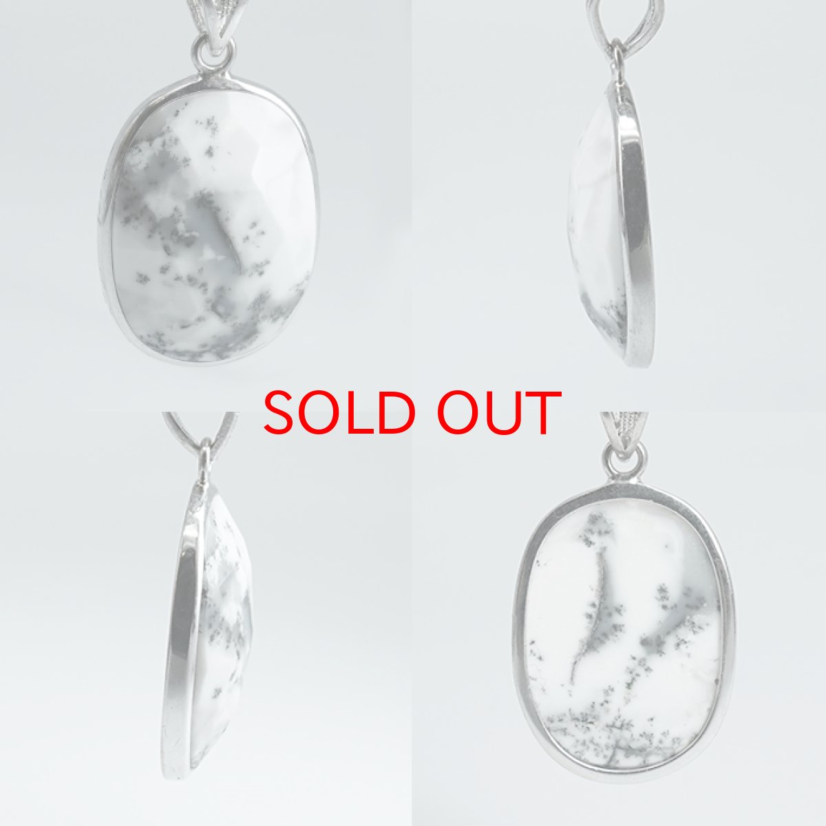 画像2: デンドライトオパール ペンダントトップ SV925 メキシコ産 【一点物】Dendritic Opal ローズカット 覆輪 フクリン オパール 蛋白石 天然石 パワーストーン カラーストーン (2)