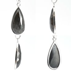 画像2: シュンガイト ペンダントトップ SV925 ロシア産 【一点もの】 Shungite ローズカット 覆輪 フクリン シュンガ石 フラーレン 天然石 パワーストーン カラーストーン (2)