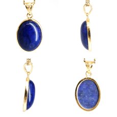 画像2: ラピスラズリ ペンダントトップ オーバル SV925 アフガニスタン産 【一点もの】 Lapislazuli 覆輪 フクリン 9月誕生石 天然石 パワーストーン カラーストーン (2)