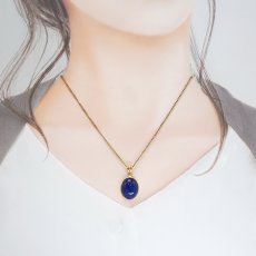 画像3: ラピスラズリ ペンダントトップ オーバル SV925 アフガニスタン産 【一点もの】 Lapislazuli 覆輪 フクリン 9月誕生石 天然石 パワーストーン カラーストーン (3)