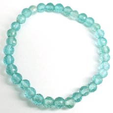 画像3: アパタイト 6mm ブレスレット カット 【一点もの】 ブラジル産 apatite 燐灰石 ヒーリング 浄化 天然石 パワーストーン カラーストーン (3)
