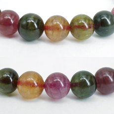 画像2: キャンディーカラートルマリン ブレスレット 8mm ブラジル産 【一点もの】Tourmaline トルマリン 10月誕生石 天然石 パワーストーン カラーストーン (2)