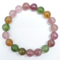 画像3: キャンディーカラートルマリン ブレスレット 9mm ブラジル産 【一点もの】Tourmaline トルマリン 10月誕生石 天然石 パワーストーン カラーストーン (3)
