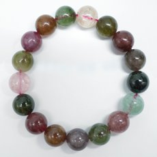 画像3: キャンディーカラートルマリン ブレスレット 12mm ブラジル産 【一点もの】Tourmaline トルマリン 10月誕生石 天然石 パワーストーン カラーストーン (3)