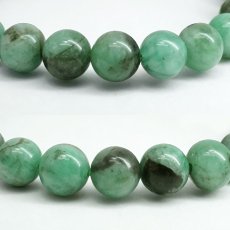 画像2: エメラルド 8mm ブレスレット【一点もの】ブラジル産 Emerald 裸石 緑柱石 5月誕生石 天然石 パワーストーン カラーストーン (2)