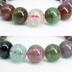 画像2: キャンディーカラートルマリン ブレスレット 12mm ブラジル産 【一点もの】Tourmaline トルマリン 10月誕生石 天然石 パワーストーン カラーストーン (2)