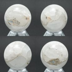 画像2: パパゴアイトインクォーツ 43mm 丸玉 南アフリカ産【 一点もの 】Papagoite in Quartz 希少 水晶 クォーツ スフィア お守り 浄化 天然石 パワーストーン カラーストーン (2)