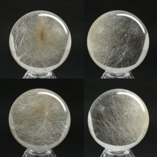 画像2: ルチルクォーツ 丸玉 60mm ブラジル産 スフィア 【 一点もの 】 Rutile quartz 希少 針水晶 ルチル 鉱物 浄化 お守り 風水 オブジェ 幸運 開運 運気 天然石 パワーストーン (2)