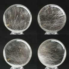 画像2: ルチルクォーツ 丸玉 62mm ブラジル産 スフィア 【 一点もの 】 Rutile quartz 希少 針水晶 ルチル 鉱物 浄化 お守り 風水 オブジェ 幸運 開運 運気 天然石 パワーストーン (2)