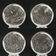 画像2: ルチルクォーツ 丸玉 58mm ブラジル産 スフィア 【 一点もの 】 Rutile quartz 希少 針水晶 ルチル 鉱物 浄化 お守り 風水 オブジェ 幸運 開運 運気 天然石 パワーストーン (2)