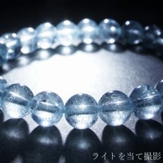 画像4: ブルートパーズ ブレスレット 8mm ブラジル産 【一点もの】Blue topaz トパーズ 黄玉 天然石 パワーストーン カラーストーン (4)