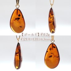 画像2: アンバー ペンダントトップ SV925 リトアニア産 【一点もの】 Amber 天然アンバー 琥珀 内包物 植物 天然石 パワーストーン カラーストーン (2)