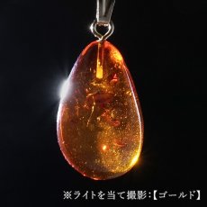 画像5: アンバー ペンダントトップ SV925 リトアニア産 【一点もの】 Amber 天然アンバー 琥珀 内包物 植物 天然石 パワーストーン カラーストーン (5)