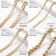 画像3: サージカルステンレス製 ネックレスチェーン 45〜60cm 【ゴールド】 金具付き 金属アレルギー対応 SUS316 医療用ステンレス ネックレス アレルギーフリー チェーン (3)