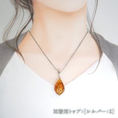 画像6: アンバー ペンダントトップ SV925 リトアニア産 【一点もの】 Amber 天然アンバー 琥珀 内包物 植物 天然石 パワーストーン カラーストーン (6)