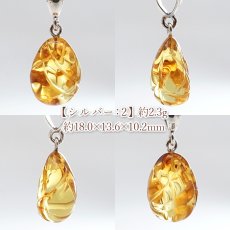 画像4: アンバー ペンダントトップ SV925 リトアニア産 【一点もの】 Amber 天然アンバー 琥珀 内包物 植物 天然石 パワーストーン カラーストーン (4)