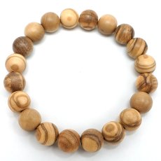 画像2: イタリアンオリーブ 10mm ブレスレット Italian Olive Tree イタリア産 オリーブ木 地中海 農業資源 日本製 自社製 パワーズウッド 世界銘木 天然木 (2)