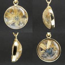 画像2: タイチンルチルクォーツ ペンダントトップ  SV925 ブラジル産【一点もの】Taichin rutile 希少 スターバーストルチル 針水晶 ゴールド 浄化 お守り 天然石 パワーストーン (2)