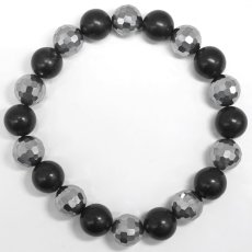 画像3: テラヘルツ×シュンガイト ブレスレット ロシア産 日本製 自社製 高純度 テラヘルツ鉱石 Terahertz ミラーカット 血流改善 肩こり 冷え性 健康ストーン シュンガ石 フラーレン ことほぎ 天然石 パワーストーン (3)