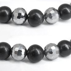 画像2: テラヘルツ×シュンガイト ブレスレット ロシア産 日本製 自社製 高純度 テラヘルツ鉱石 Terahertz ミラーカット 血流改善 肩こり 冷え性 健康ストーン シュンガ石 フラーレン ことほぎ 天然石 パワーストーン (2)