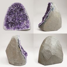 画像2: ウルグアイアメジスト 原石 363.7g ウルグアイ産【一点物】Amethyst 台付き 2月誕生石 鉱物 紫水晶 風水 ヒーリング 浄化 天然石 パワーストーン (2)