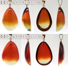 画像4: アンバー ペンダントトップ ドロップ型 リトアニア産 【一点もの】 Amber アンバー 琥珀 ステンレス 日本製 天然石 パワーストーン カラーストーン (4)