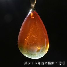 画像5: アンバー ペンダントトップ ドロップ型 リトアニア産 【一点もの】 Amber アンバー 琥珀 ステンレス 日本製 天然石 パワーストーン カラーストーン (5)