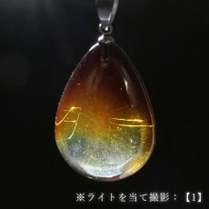 画像7: アンバー ペンダントトップ ドロップ型 リトアニア産 【一点もの】 Amber アンバー 琥珀 ステンレス 日本製 天然石 パワーストーン カラーストーン (7)