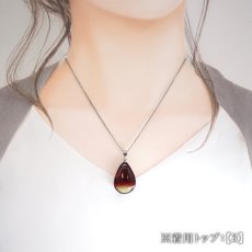 画像6: レッドアンバー ペンダントトップ ドロップ型 リトアニア産 【一点もの】 Amber アンバー ステンレス 琥珀 内包物 植物 天然石 パワーストーン カラーストーン (6)