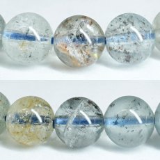 画像2: アクアマリンサンストーン 7.5mm ブレスレット タンザニア産 【一点もの】 アクアマリン Aquamarine モスアクアマリン 高品質 鉱物 内包 天然石 パワーストーン カラーストーン (2)